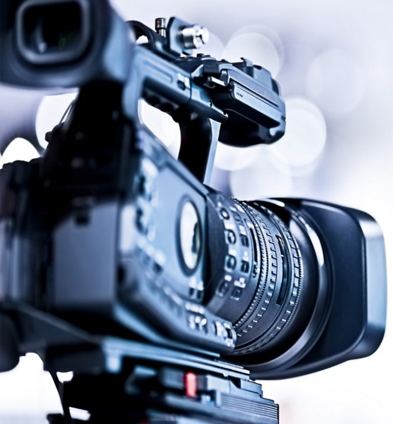 professional hd video camera in studio